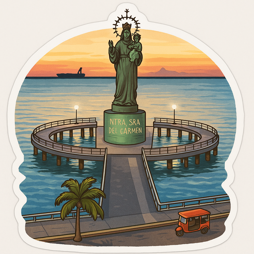 Sticker “Stella Maris – Cd. del Carmen” • Vinil impermeable 7 cm