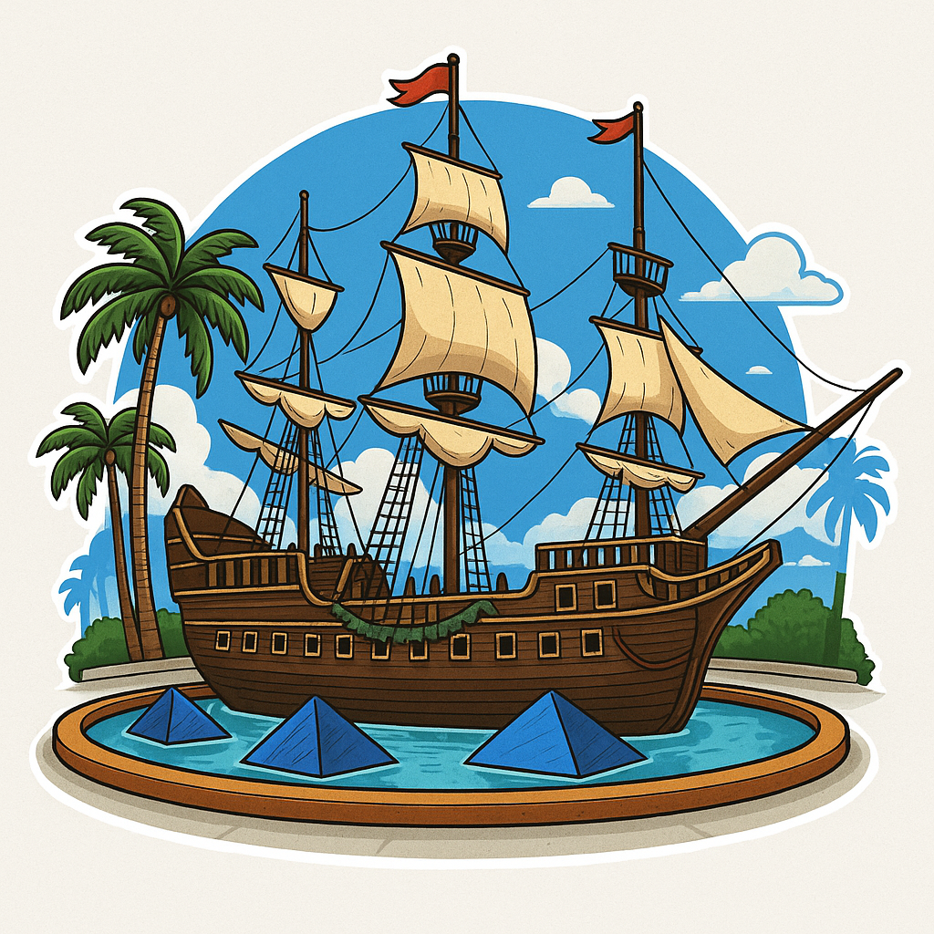 Sticker “Barco Pirata – Cd. del Carmen” • Vinil impermeable 7 cm