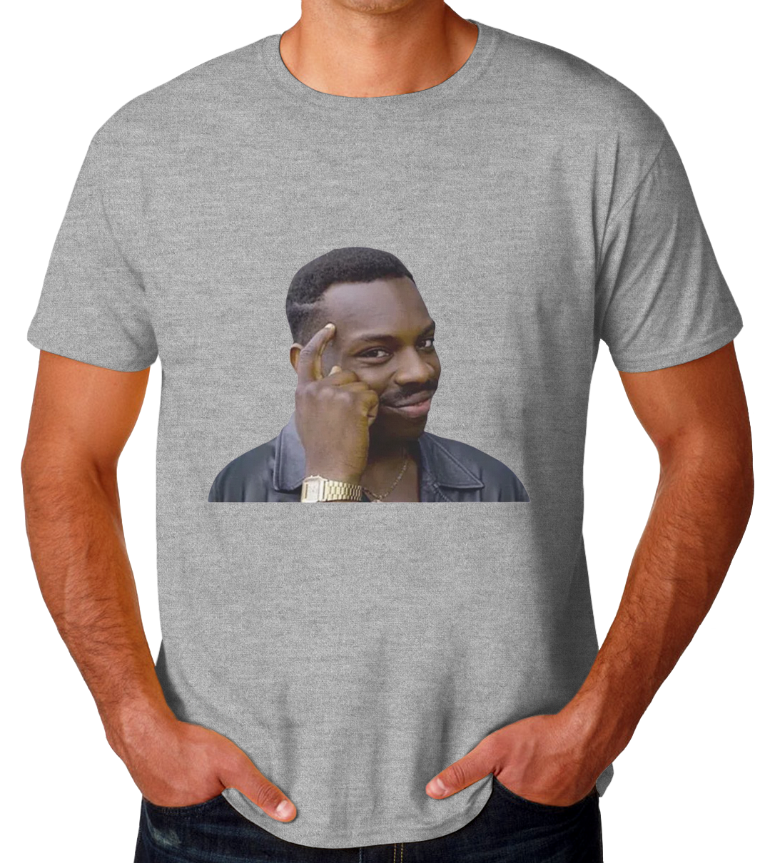 Sticker Pensando Playera de Hombre
