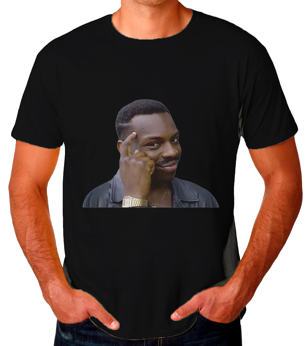 Sticker Pensando Playera de Hombre