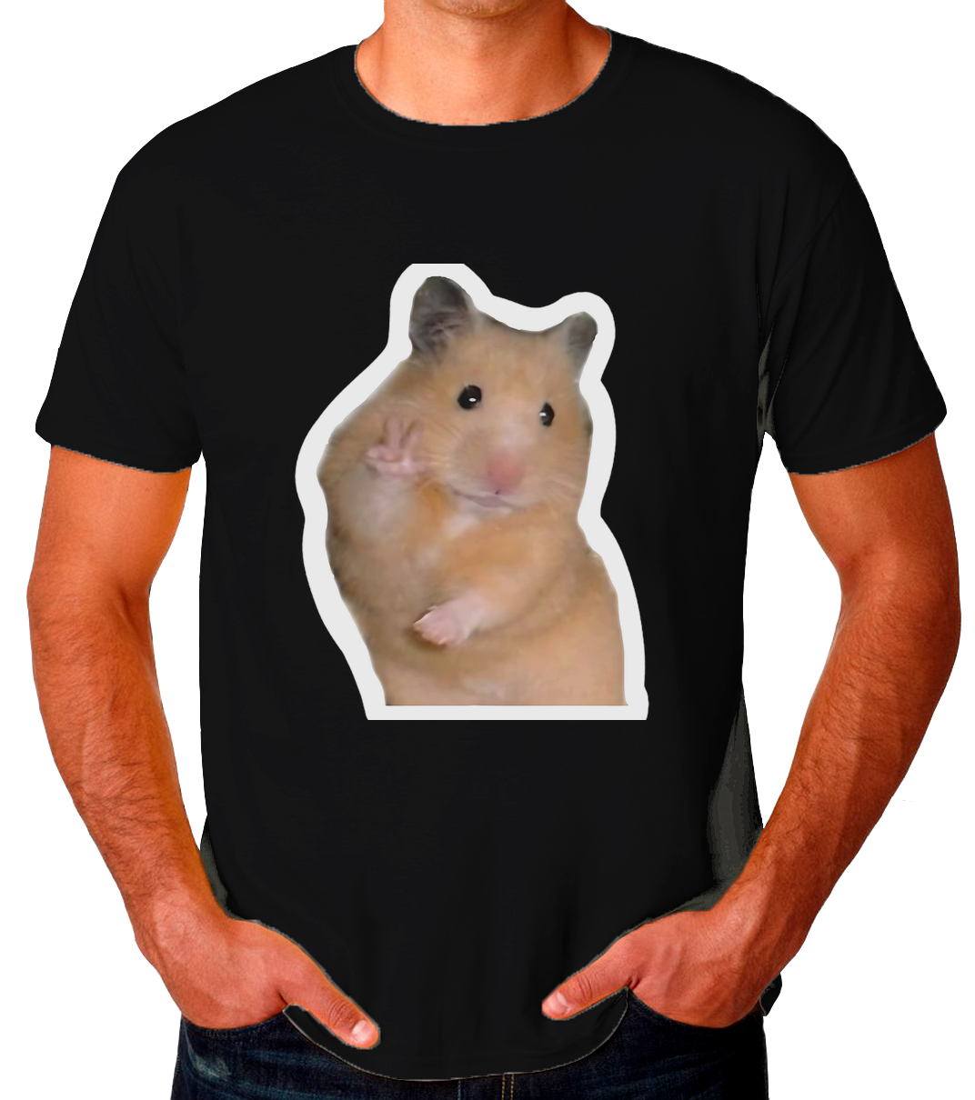 Sticker Hamster Playera de Hombre