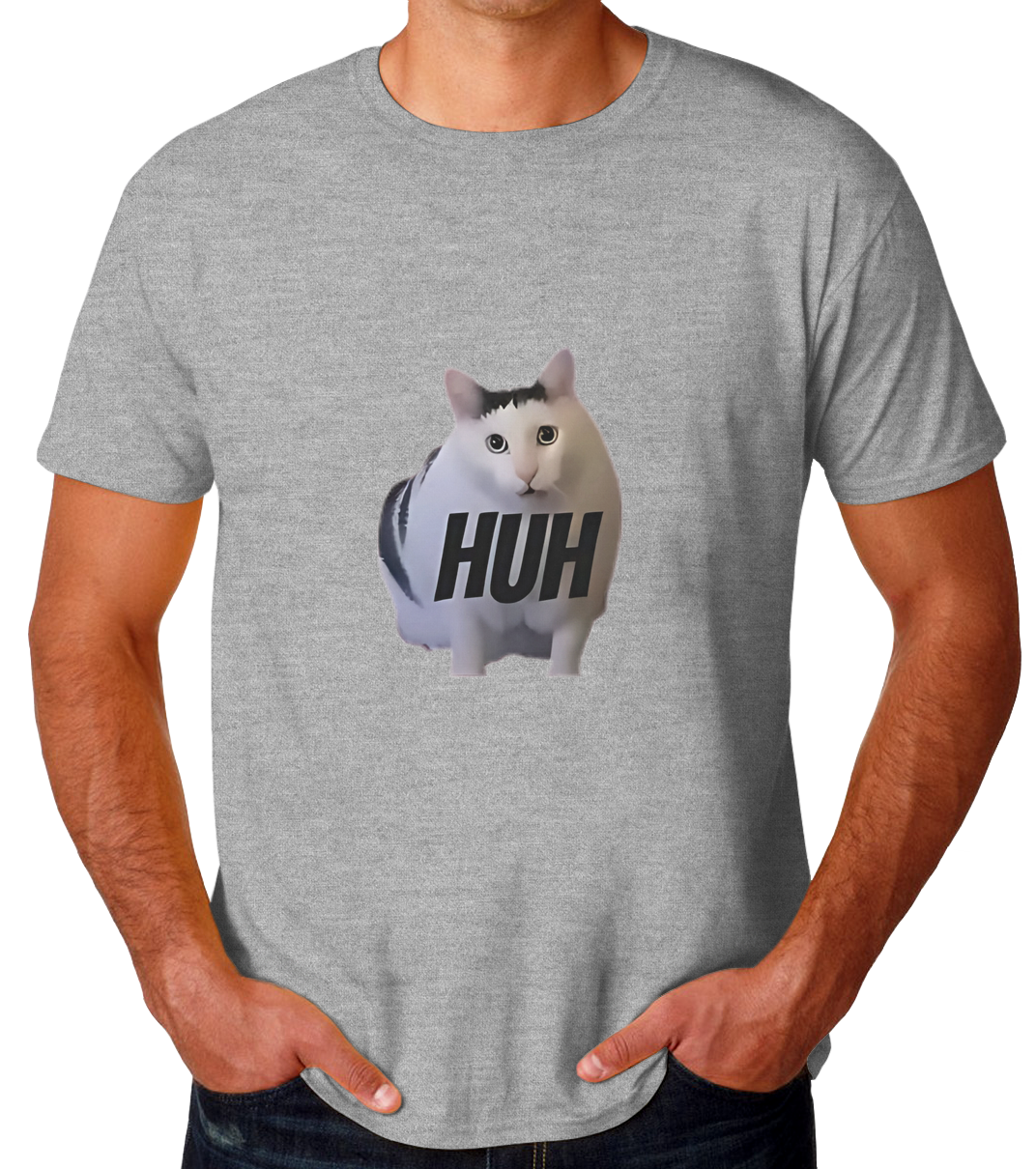 Sticker Gato Huh Playera de Hombre