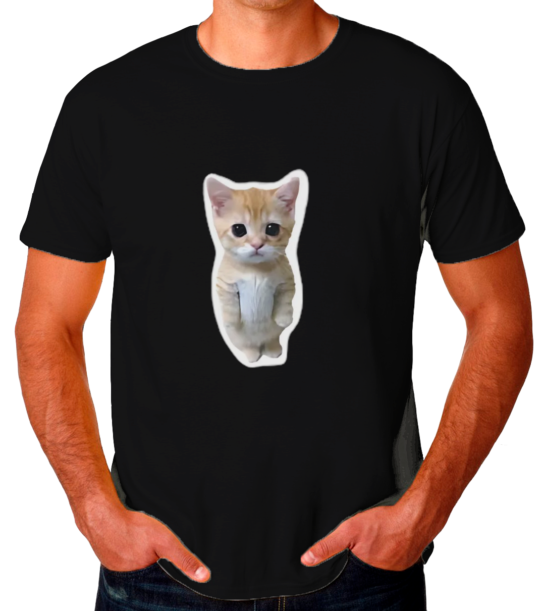 Sticker Gatito triste Playera de Hombre