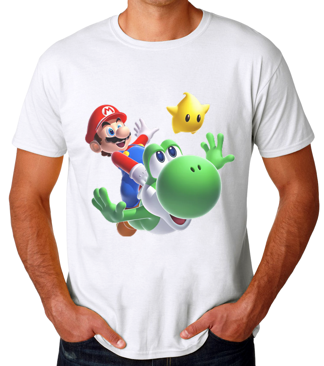 Sticker Mario Galaxy Playera de Hombre