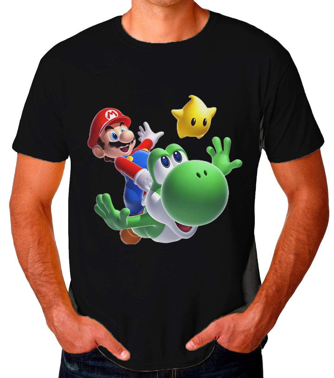 Sticker Mario Galaxy Playera de Hombre