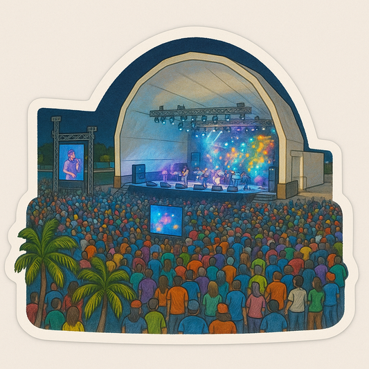 Sticker “Concha Acústica – Cd. del Carmen” • Vinil impermeable 7 cm