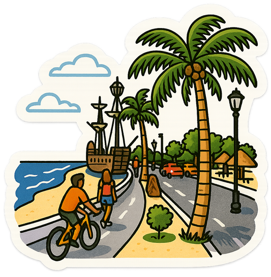 Sticker “Malecón Costero – Cd. del Carmen” • Vinil impermeable 7 cm