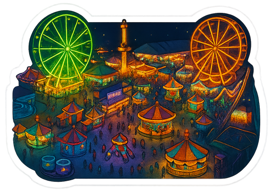 Sticker “Feria de Ciudad del Carmen” • Vinil impermeable 7 cm