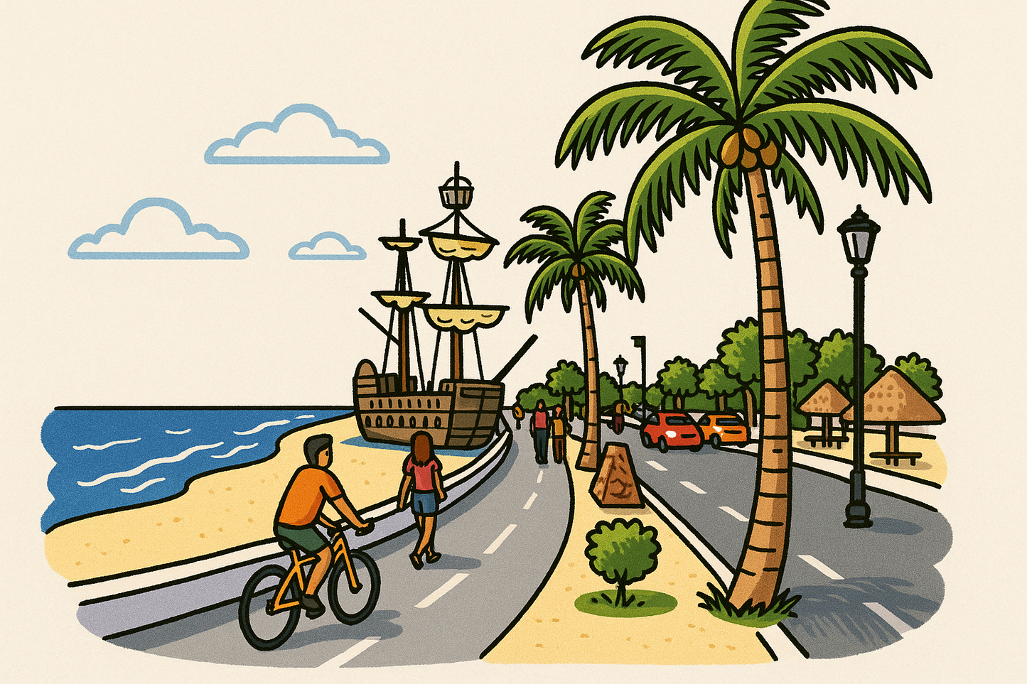 Sticker “Malecón Costero – Cd. del Carmen” • Vinil impermeable 7 cm